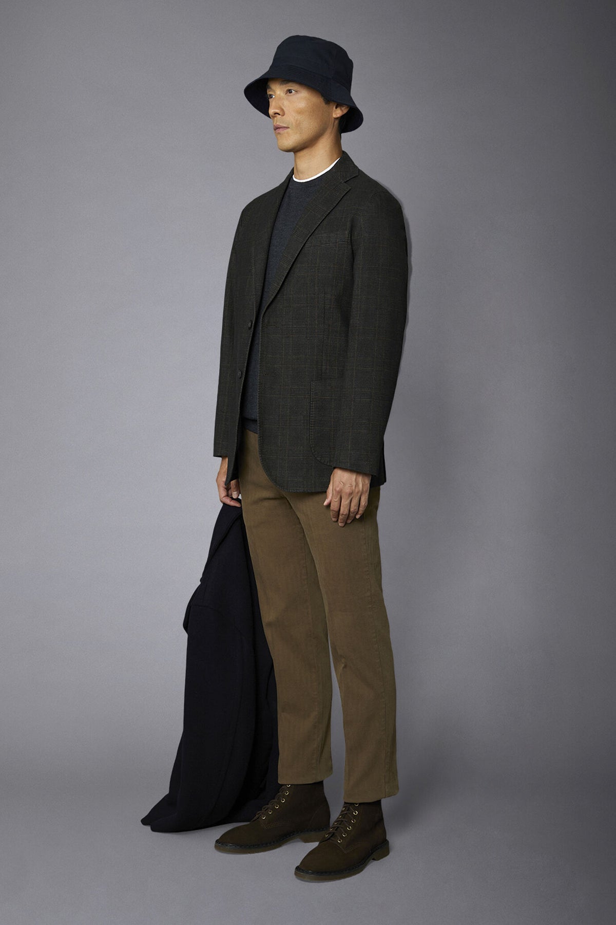 Regular fit genderless single-breasted jacket Prince of Wales fabric