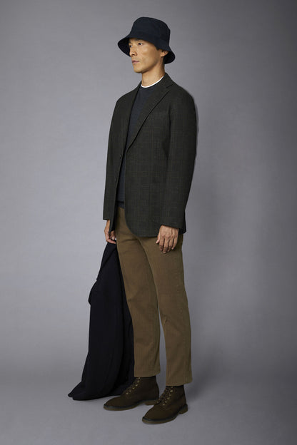 Regular fit genderless single-breasted jacket Prince of Wales fabric