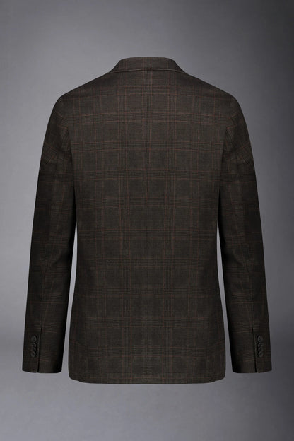 Regular fit genderless single-breasted jacket Prince of Wales fabric