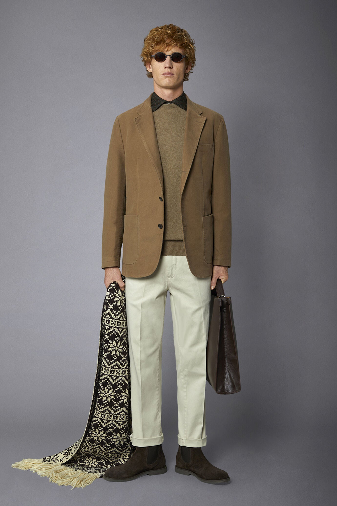 Men's single-breasted jacket in plain moleskin fabric regular fit