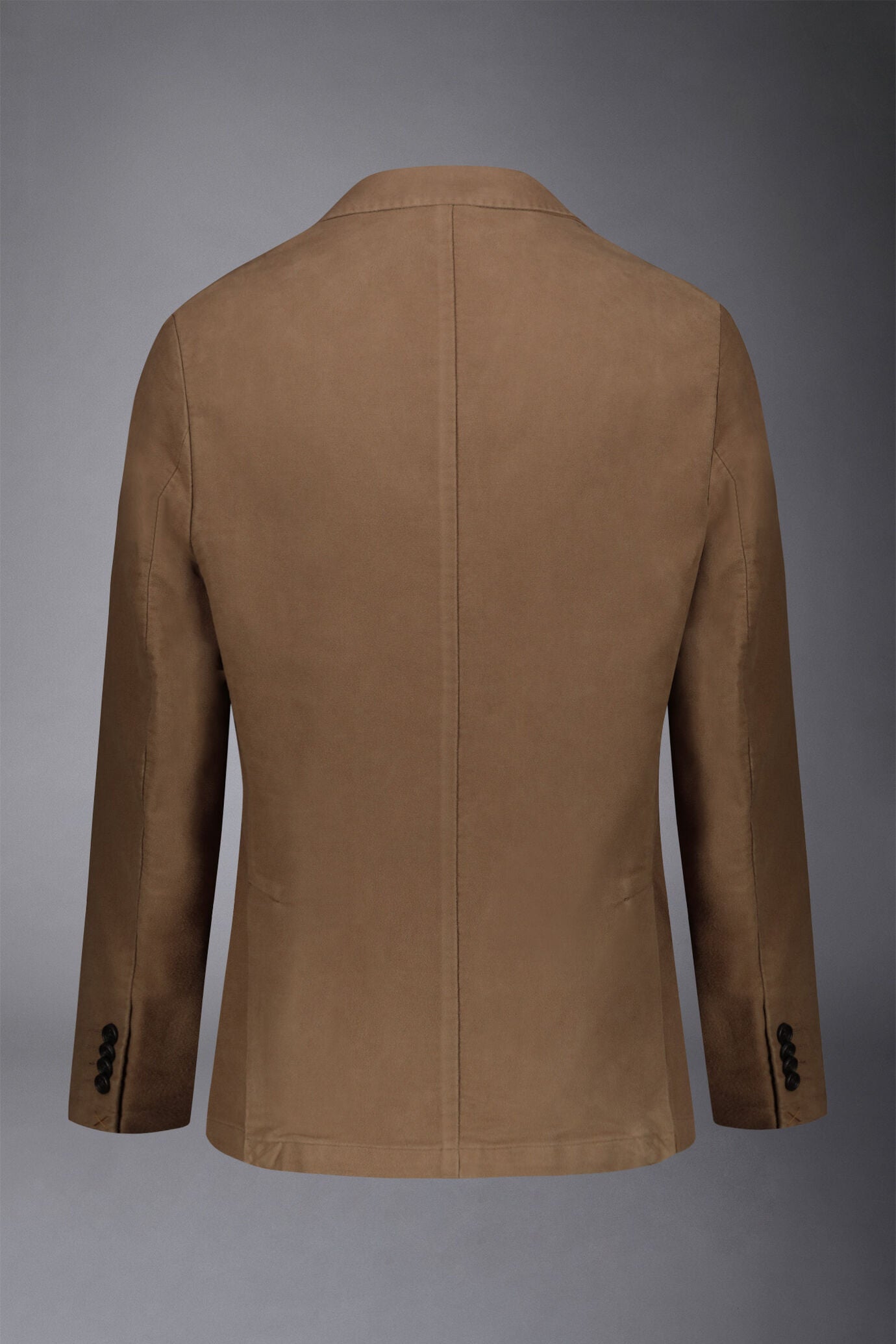 Men's single-breasted jacket in plain moleskin fabric regular fit