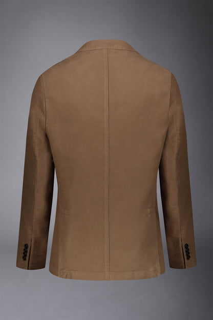 Men's single-breasted jacket in plain moleskin fabric regular fit