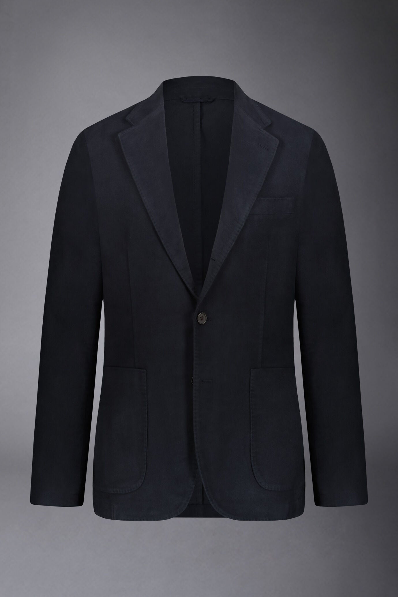 Men's single-breasted jacket in plain moleskin fabric regular fit
