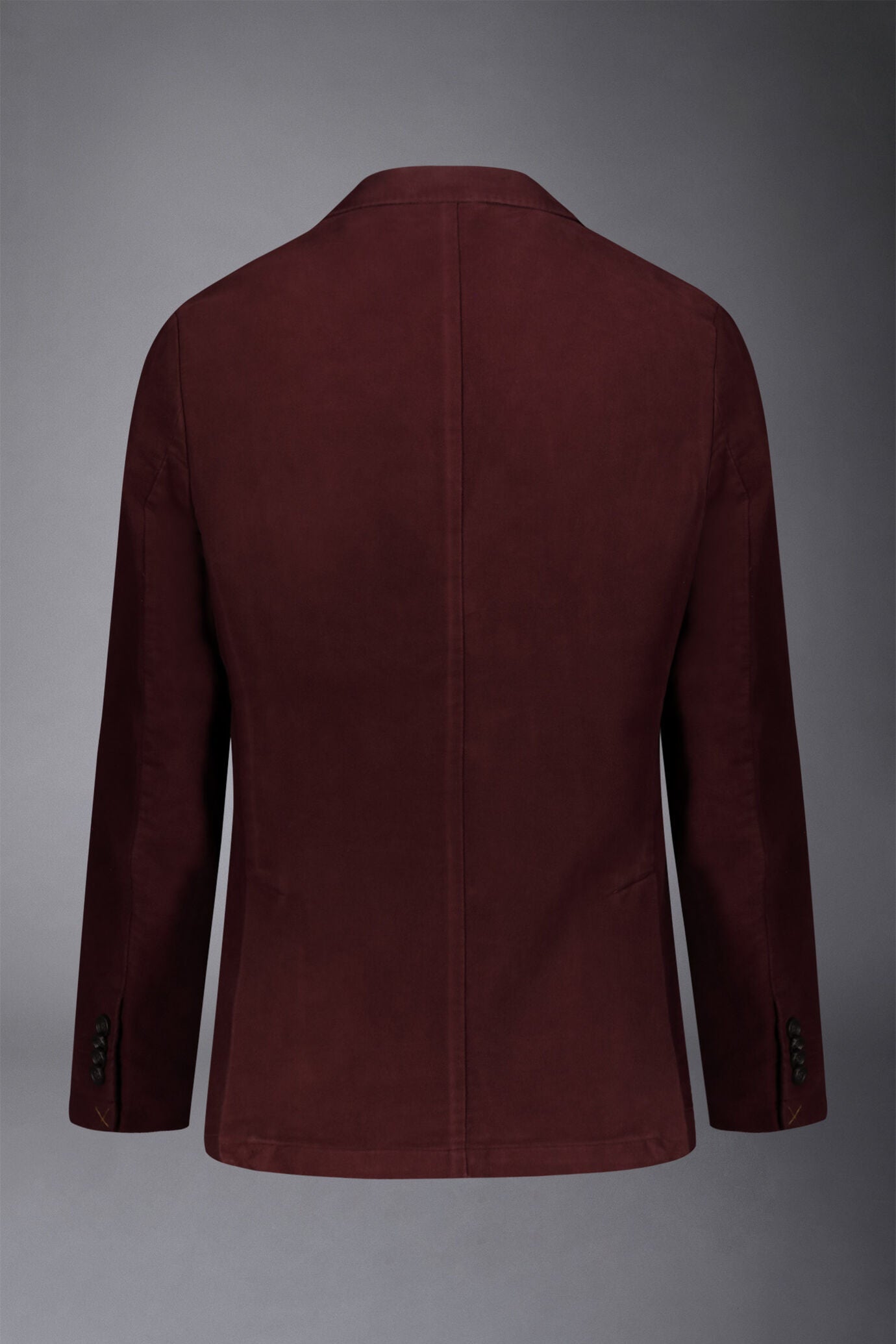 Men's single-breasted jacket in plain moleskin fabric regular fit