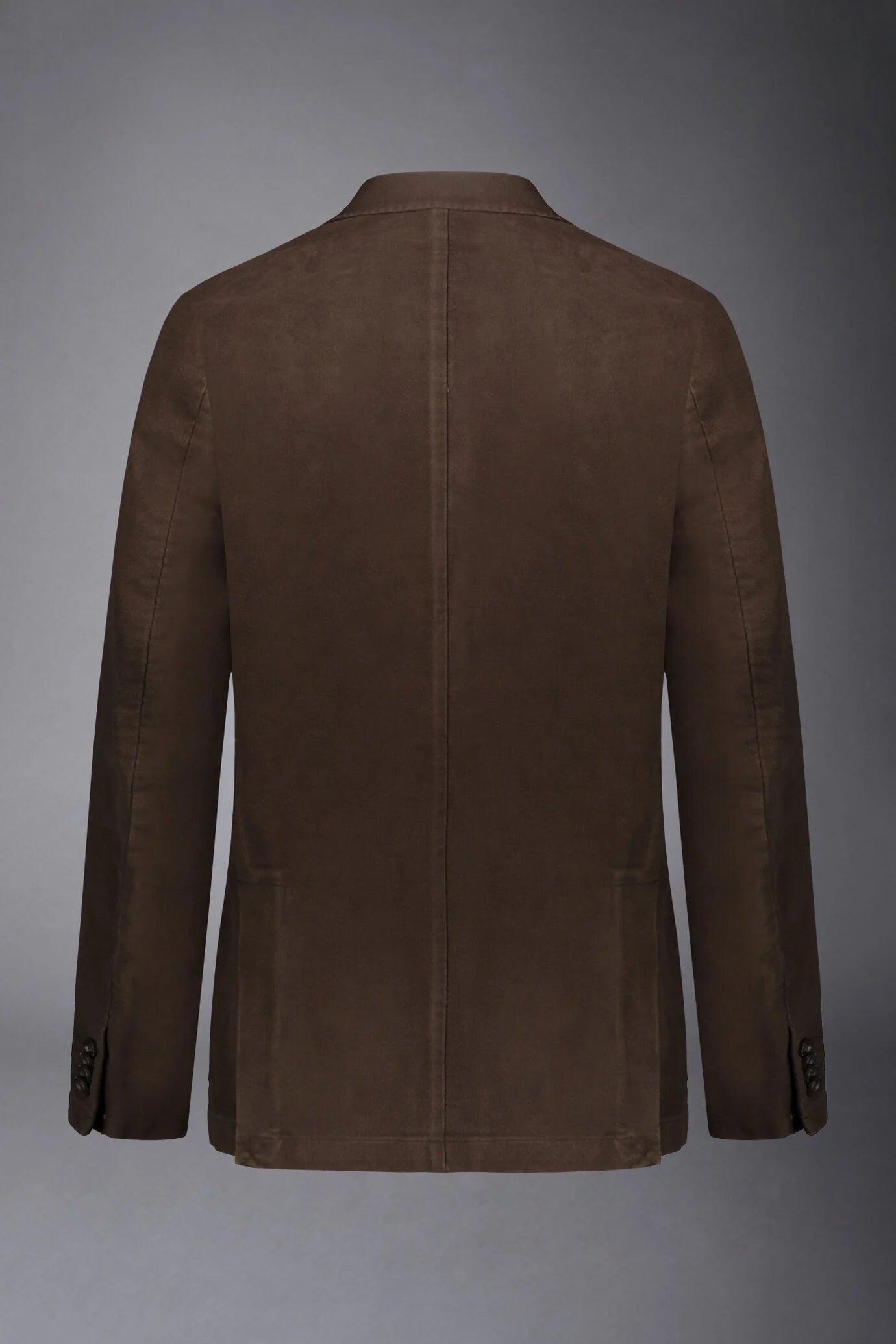 Men's single-breasted jacket in plain moleskin fabric regular fit
