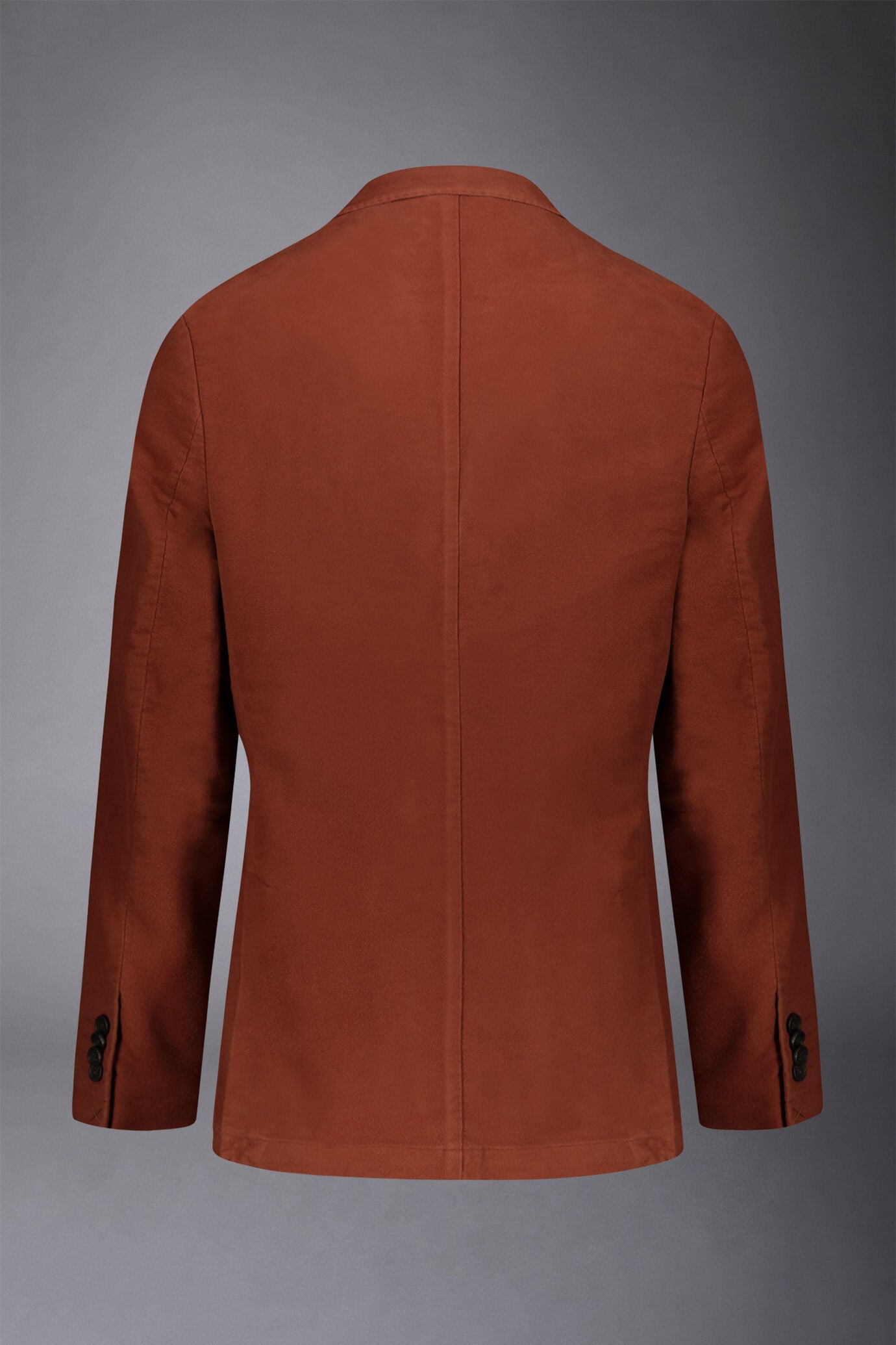 Men's single-breasted jacket in plain moleskin fabric regular fit