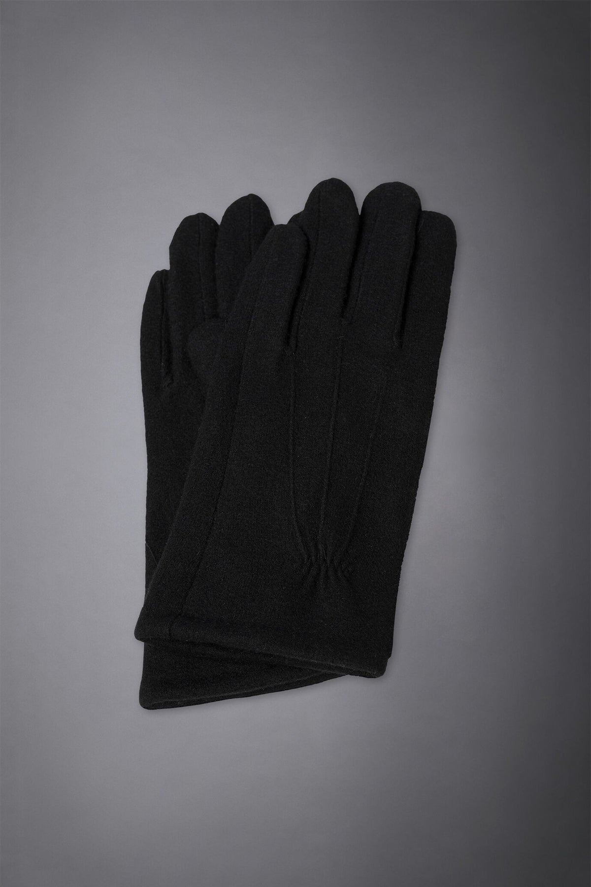 Men's solid coloured boiled wool glove with inner fleece