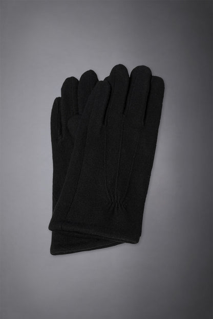Men's solid coloured boiled wool glove with inner fleece