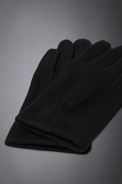 Men's solid coloured boiled wool glove with inner fleece