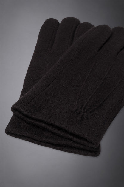 Men's solid coloured boiled wool glove with inner fleece