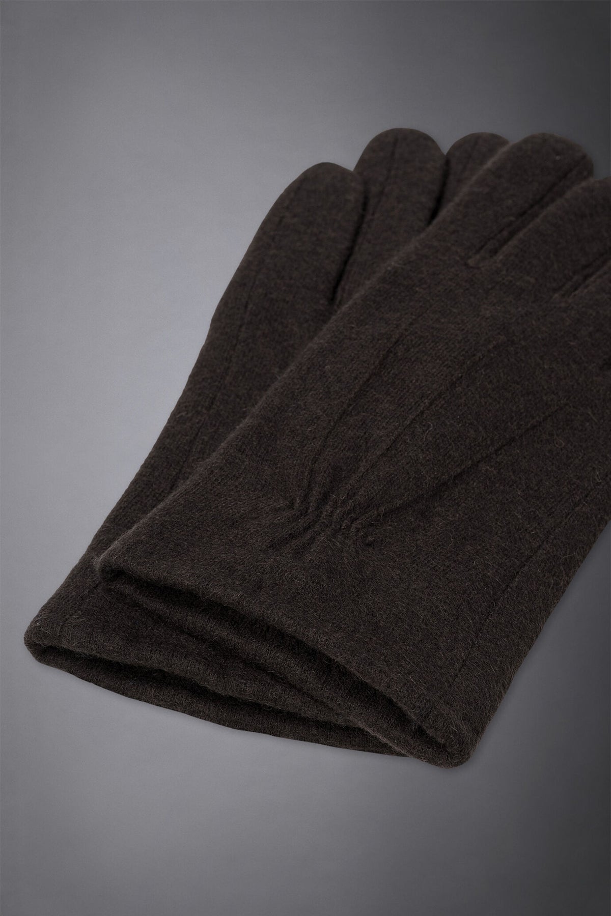 Men's solid coloured boiled wool glove with inner fleece