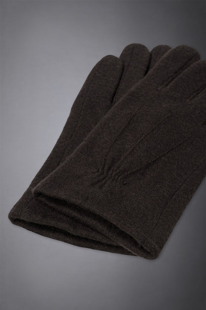 Men's solid coloured boiled wool glove with inner fleece