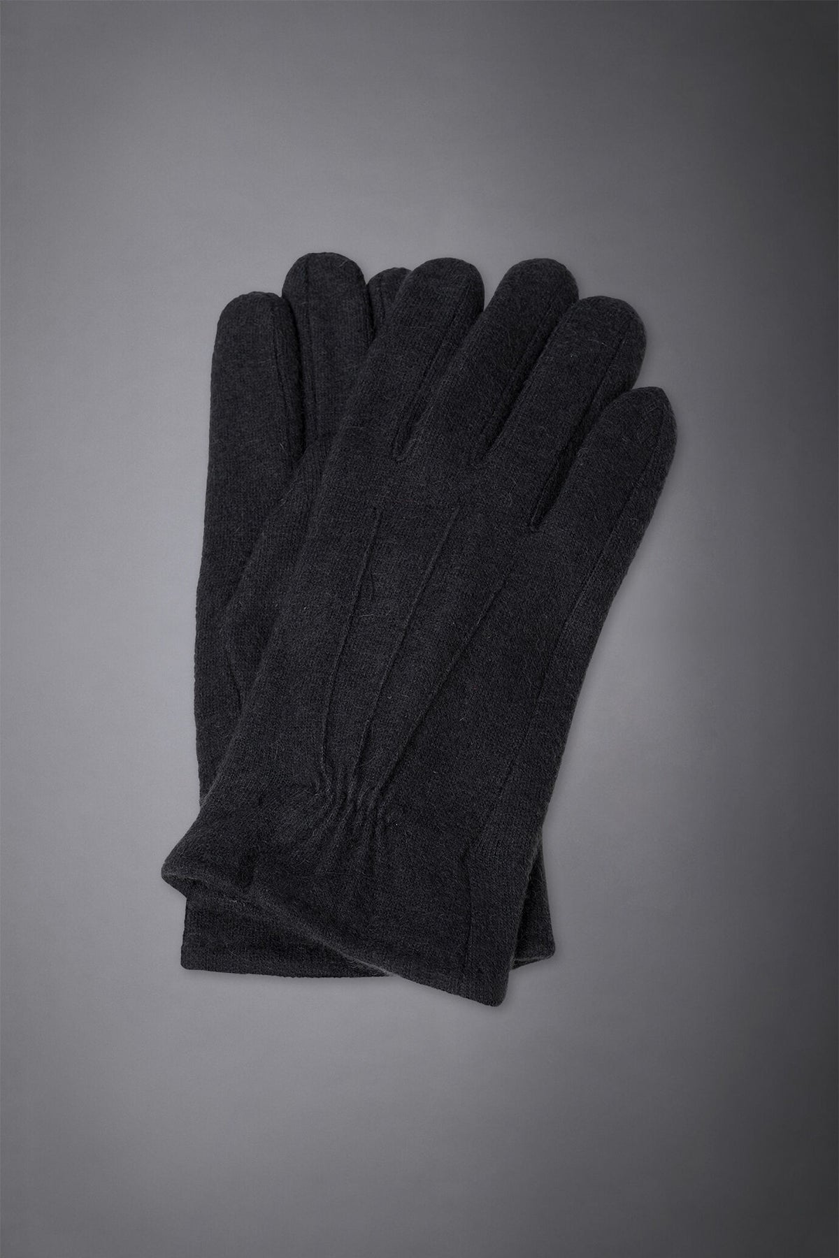 Men's solid coloured boiled wool glove with inner fleece