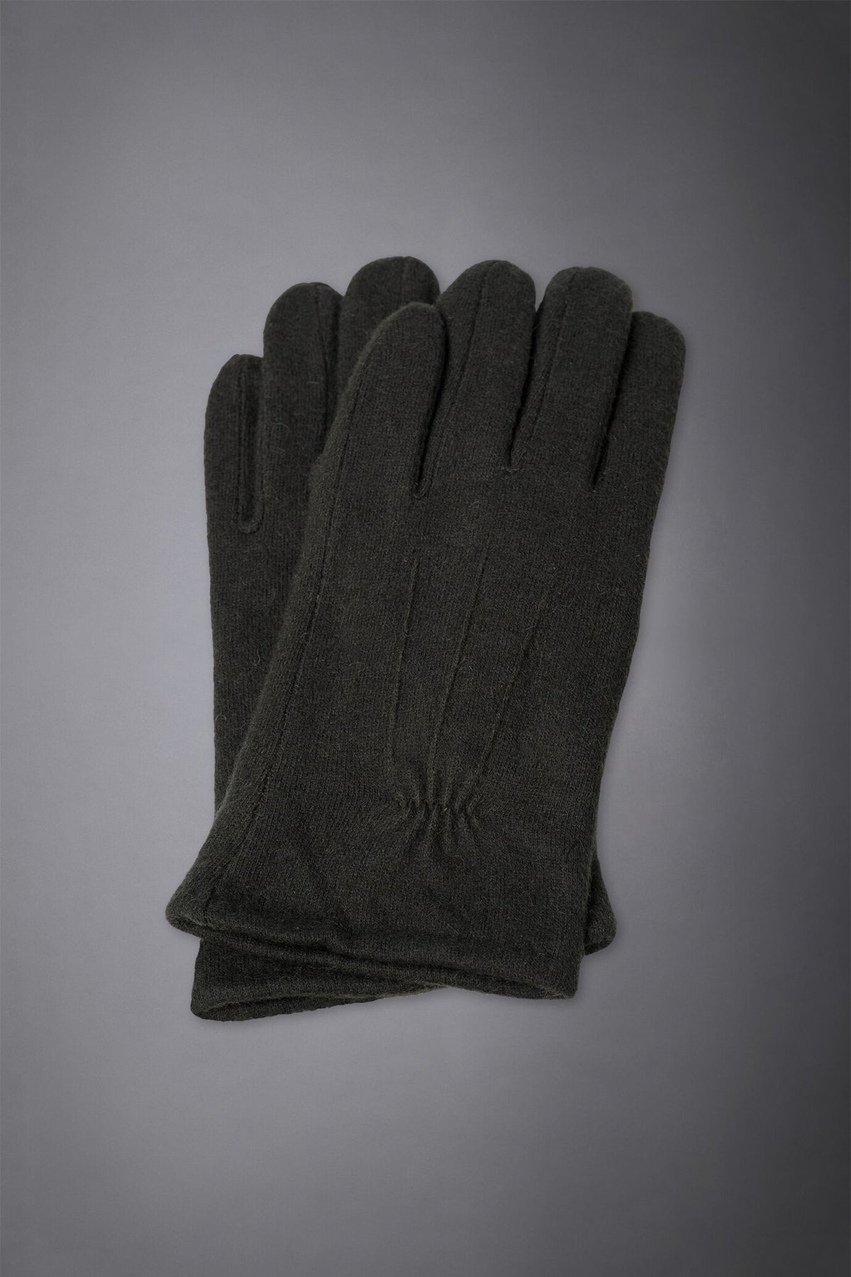 Men's solid coloured boiled wool glove with inner fleece