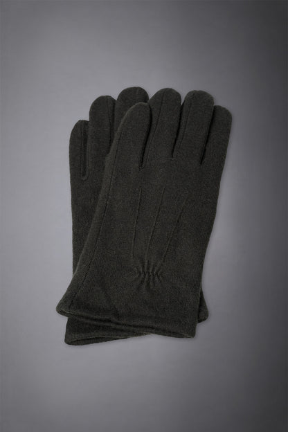Men's solid coloured boiled wool glove with inner fleece