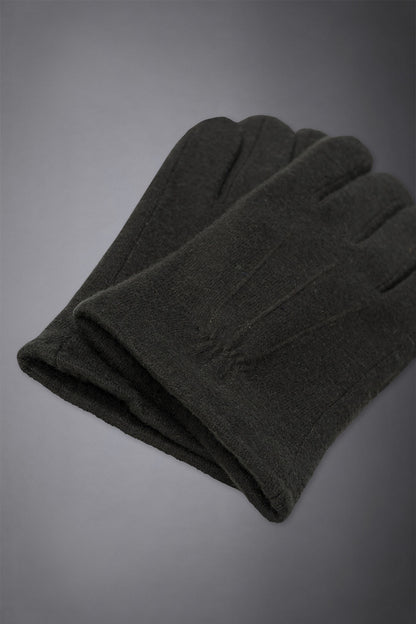 Men's solid coloured boiled wool glove with inner fleece