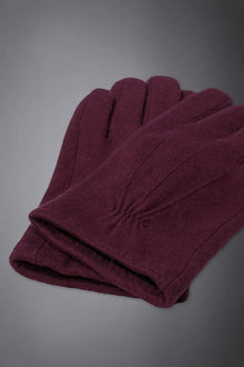 Men's solid coloured boiled wool glove with inner fleece