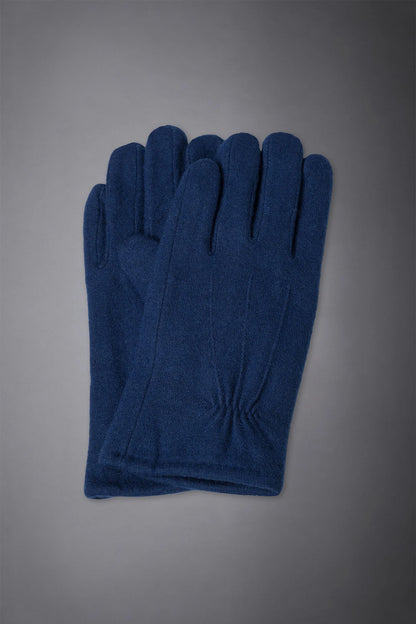 Men's solid coloured boiled wool glove with inner fleece