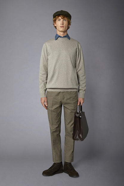 Men's roundneck wool and cotton sweater