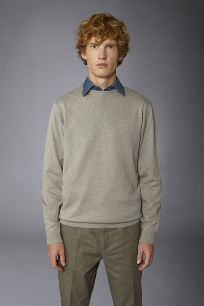 Men's roundneck wool and cotton sweater