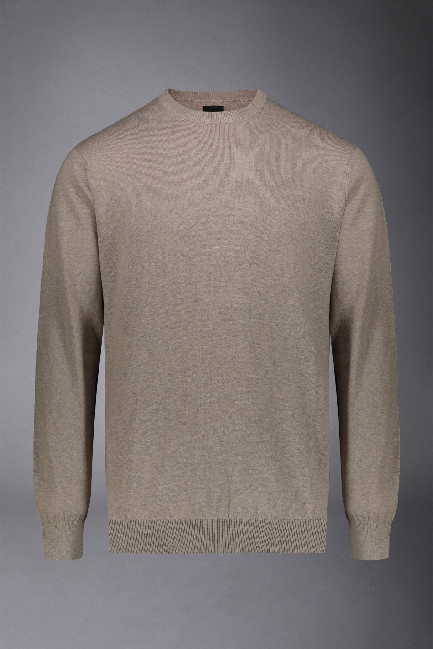 Men's roundneck wool and cotton sweater