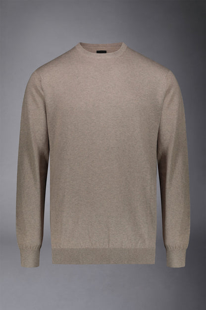 Men's roundneck wool and cotton sweater