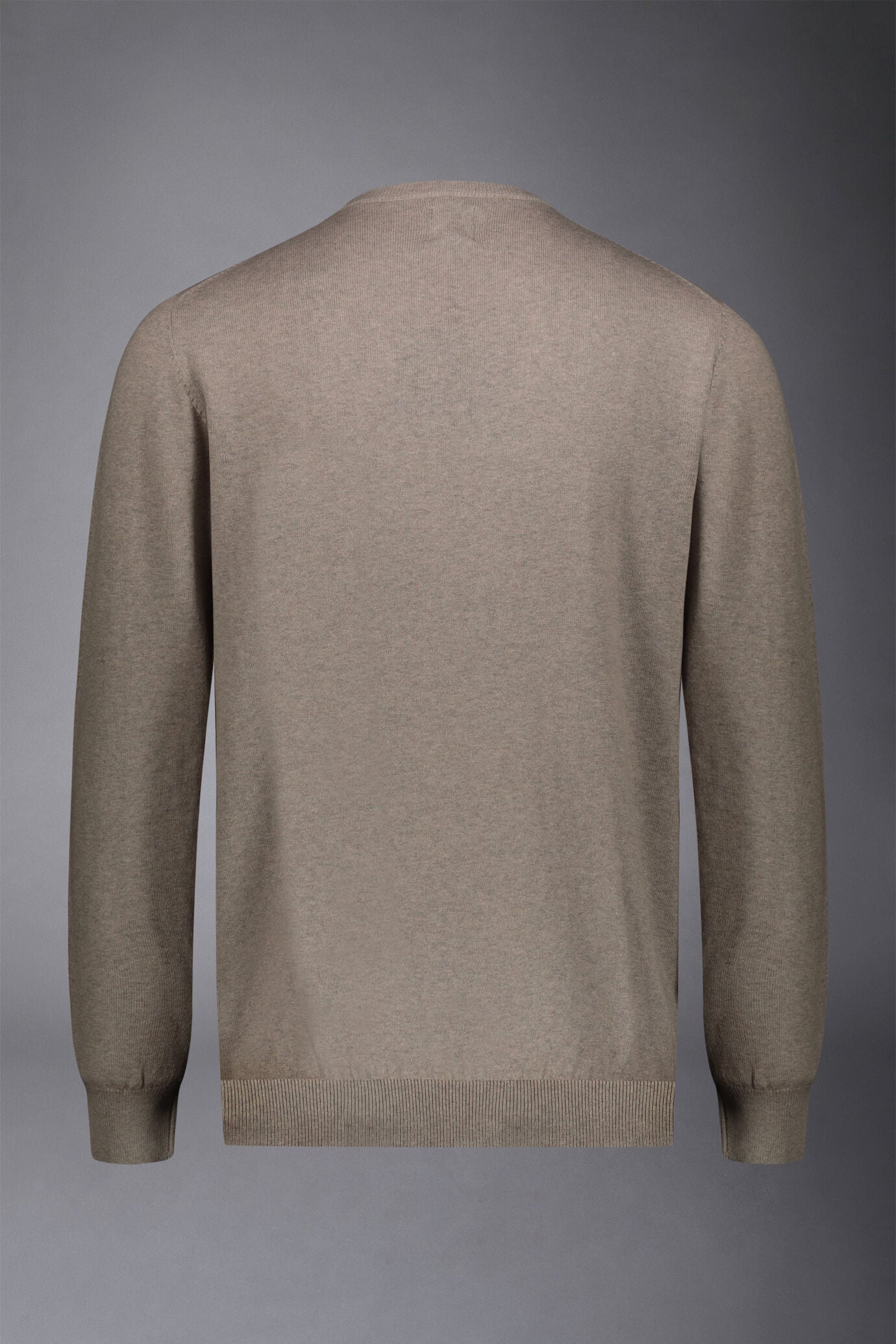 Men's roundneck wool and cotton sweater