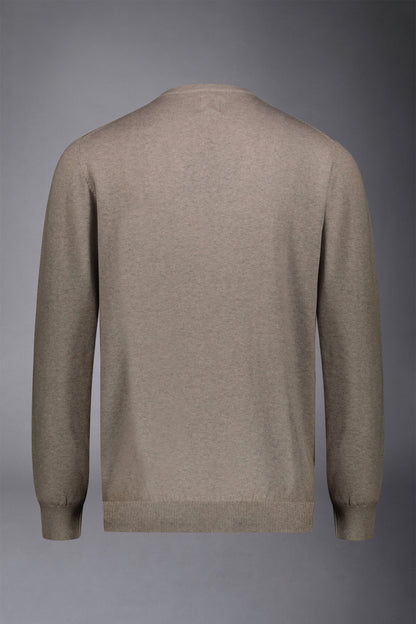 Men's roundneck wool and cotton sweater