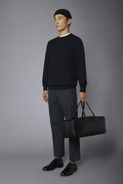 Men's roundneck wool and cotton sweater