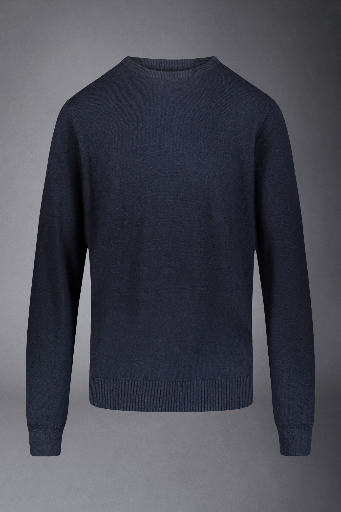 Men's roundneck wool and cotton sweater