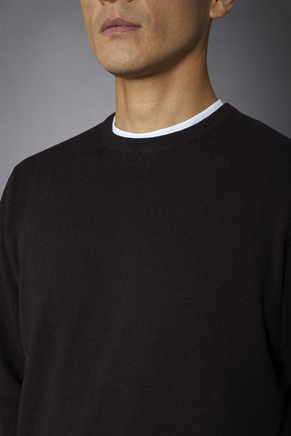 Men's roundneck wool and cotton sweater