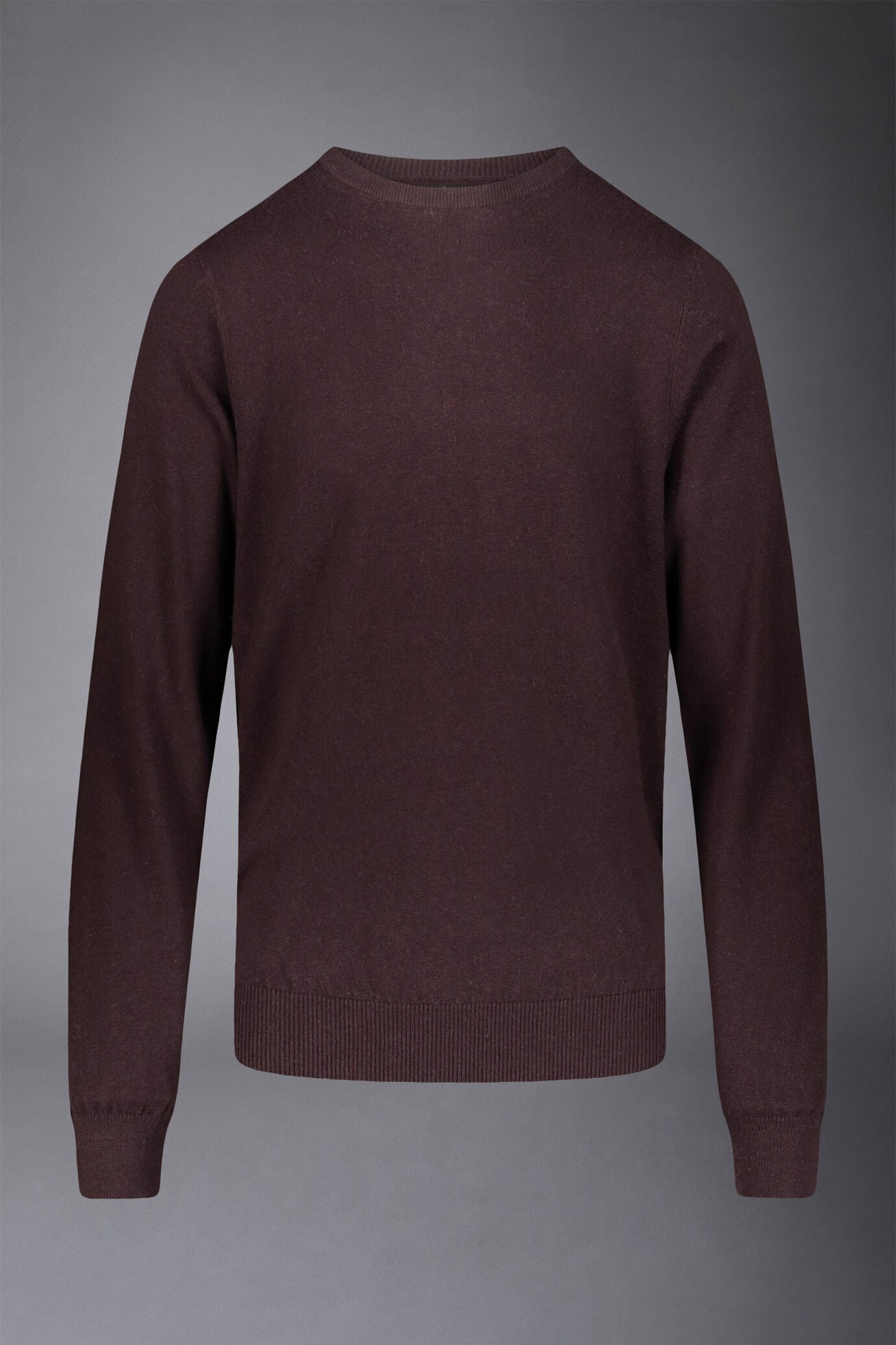 Men's roundneck wool and cotton sweater