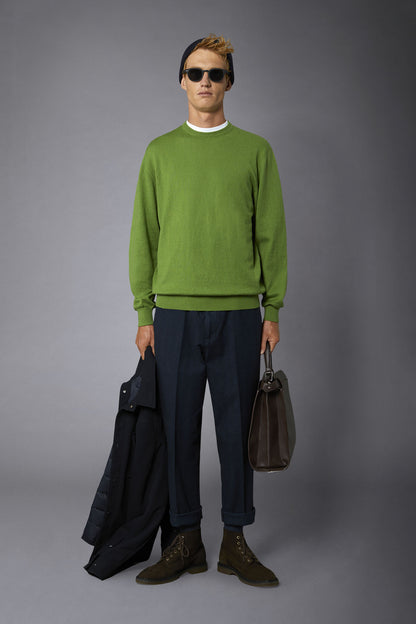 Men's roundneck wool and cotton sweater