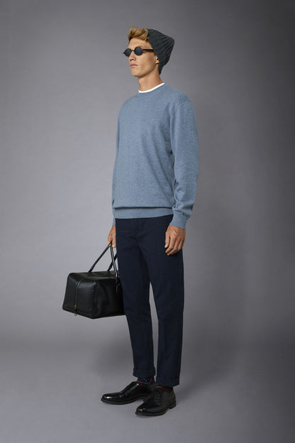 Men's roundneck wool and cotton sweater