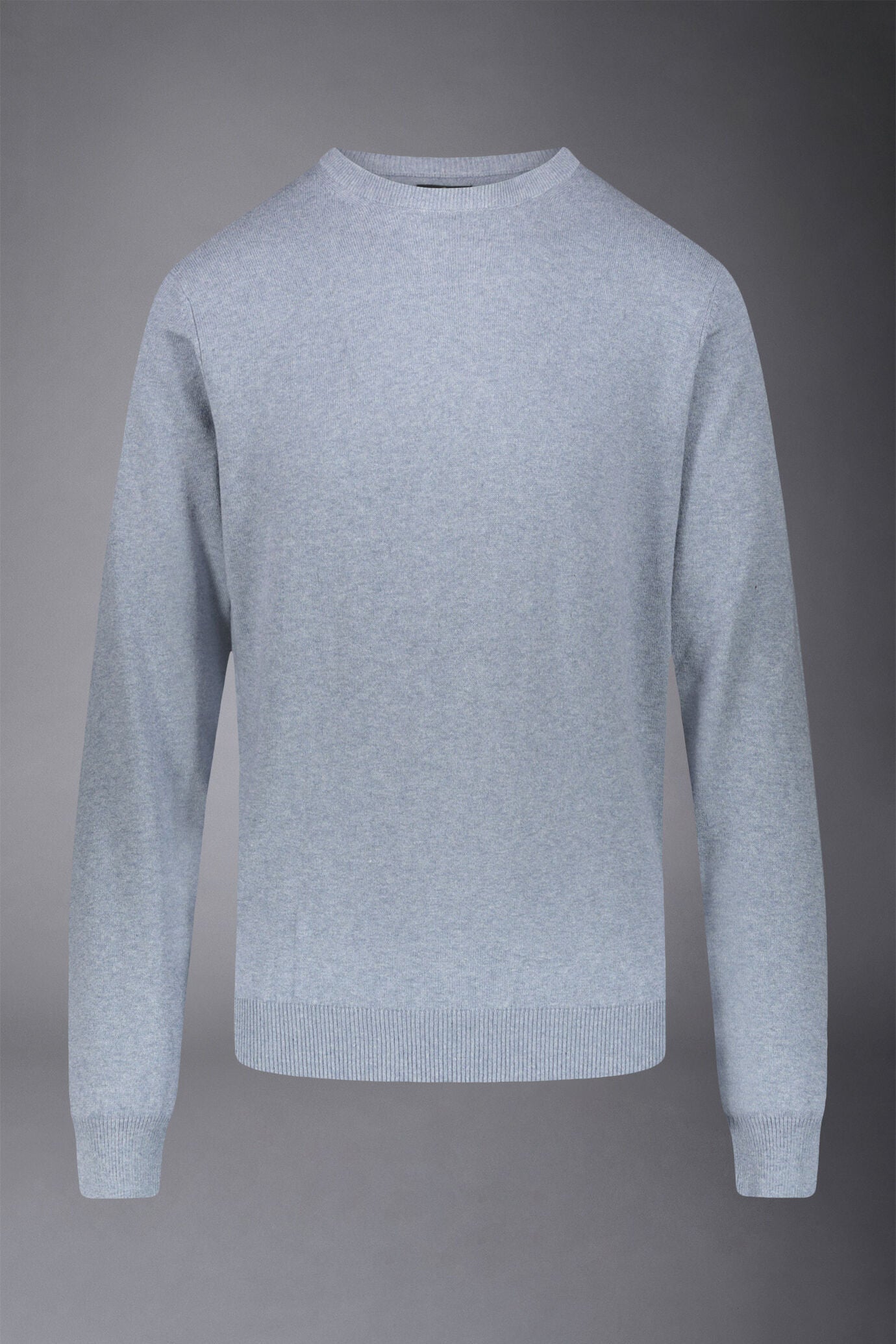 Men's roundneck wool and cotton sweater