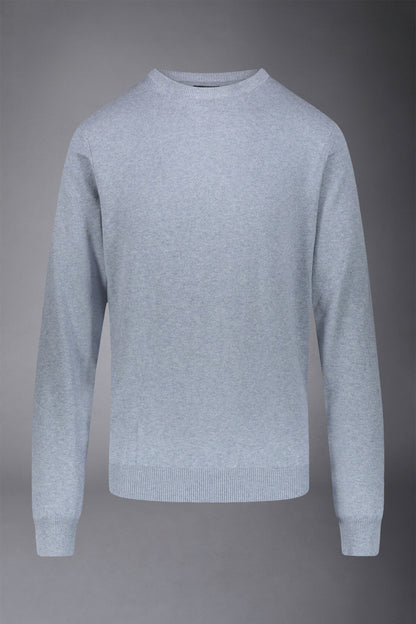 Men's roundneck wool and cotton sweater