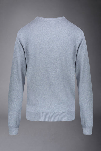 Men's roundneck wool and cotton sweater