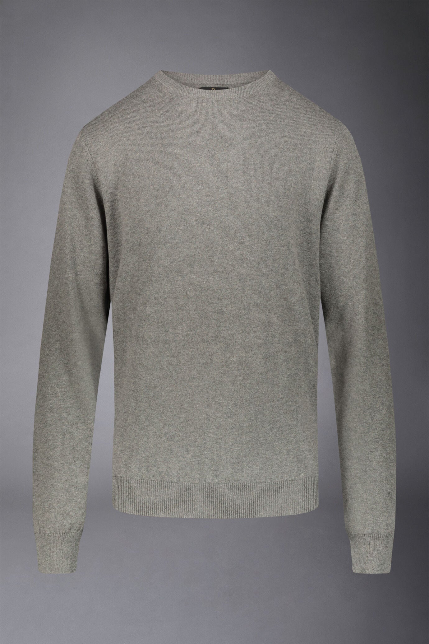 Men's roundneck wool and cotton sweater