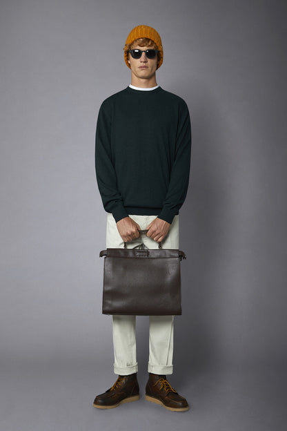 Men's roundneck wool and cotton sweater