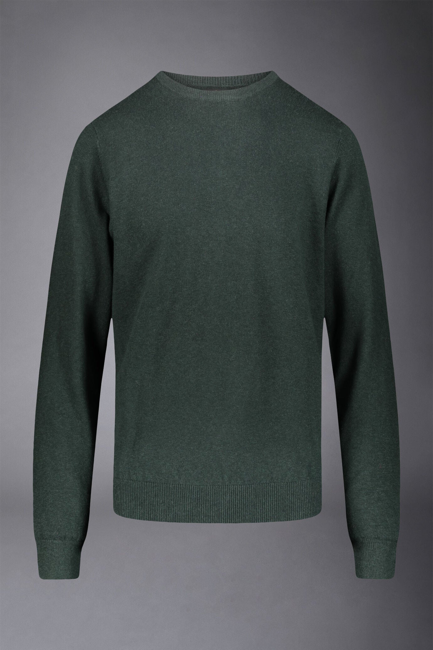 Men's roundneck wool and cotton sweater