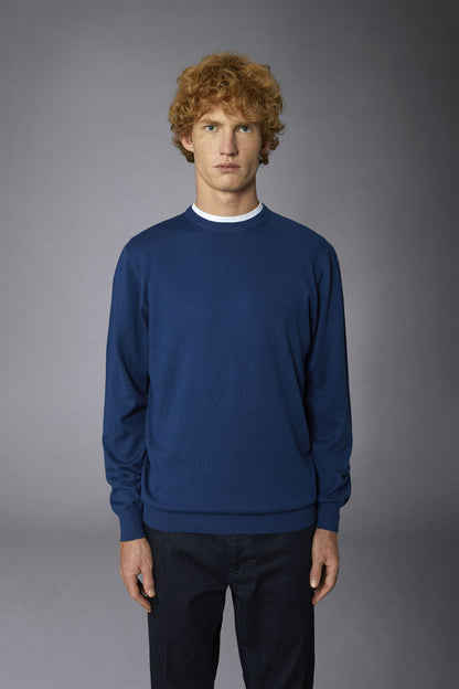 Men's roundneck wool and cotton sweater