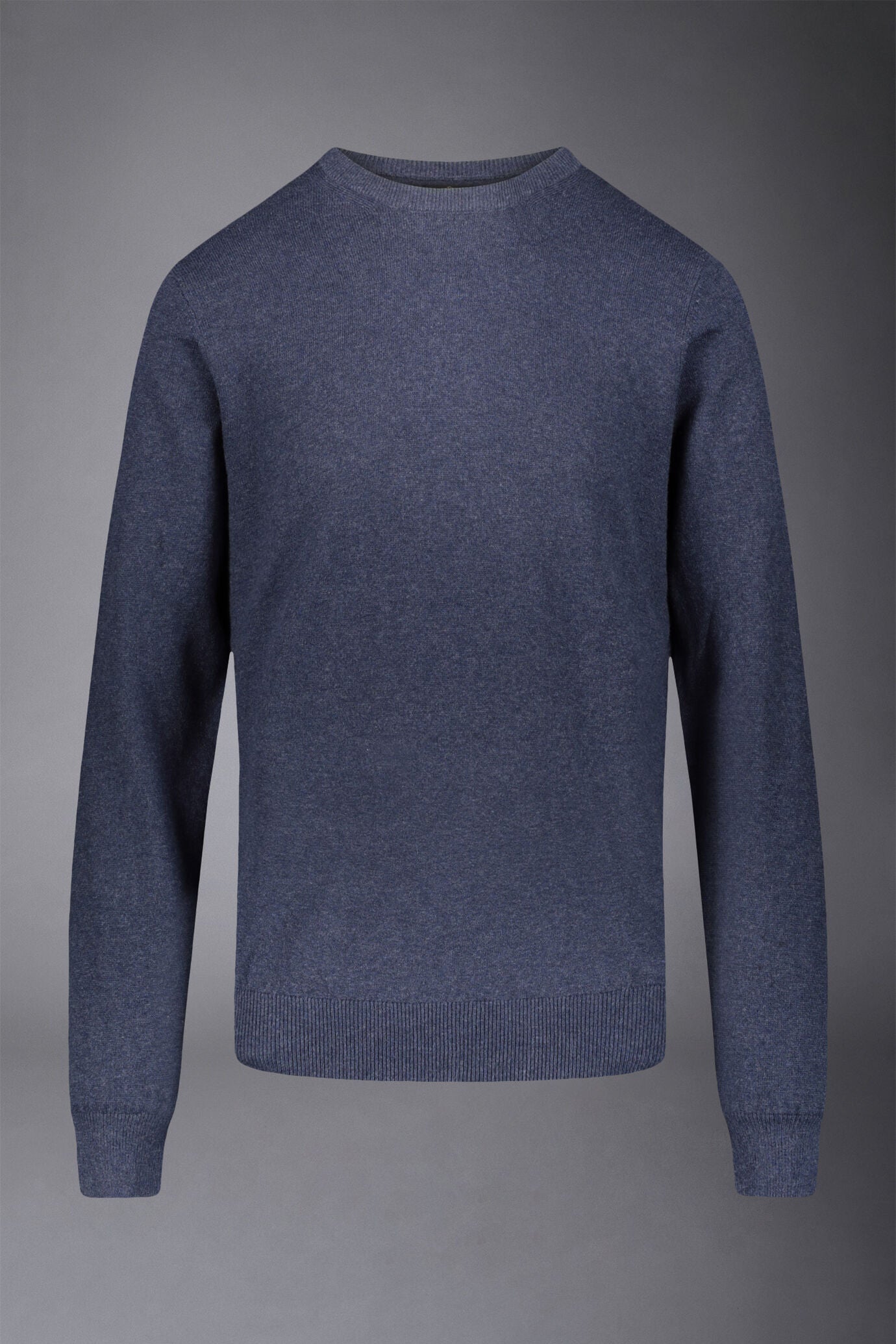 Men's roundneck wool and cotton sweater
