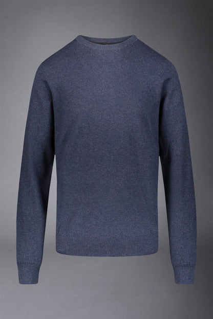 Men's roundneck wool and cotton sweater