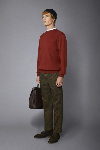 Men's roundneck wool and cotton sweater
