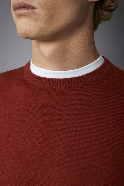 Men's roundneck wool and cotton sweater