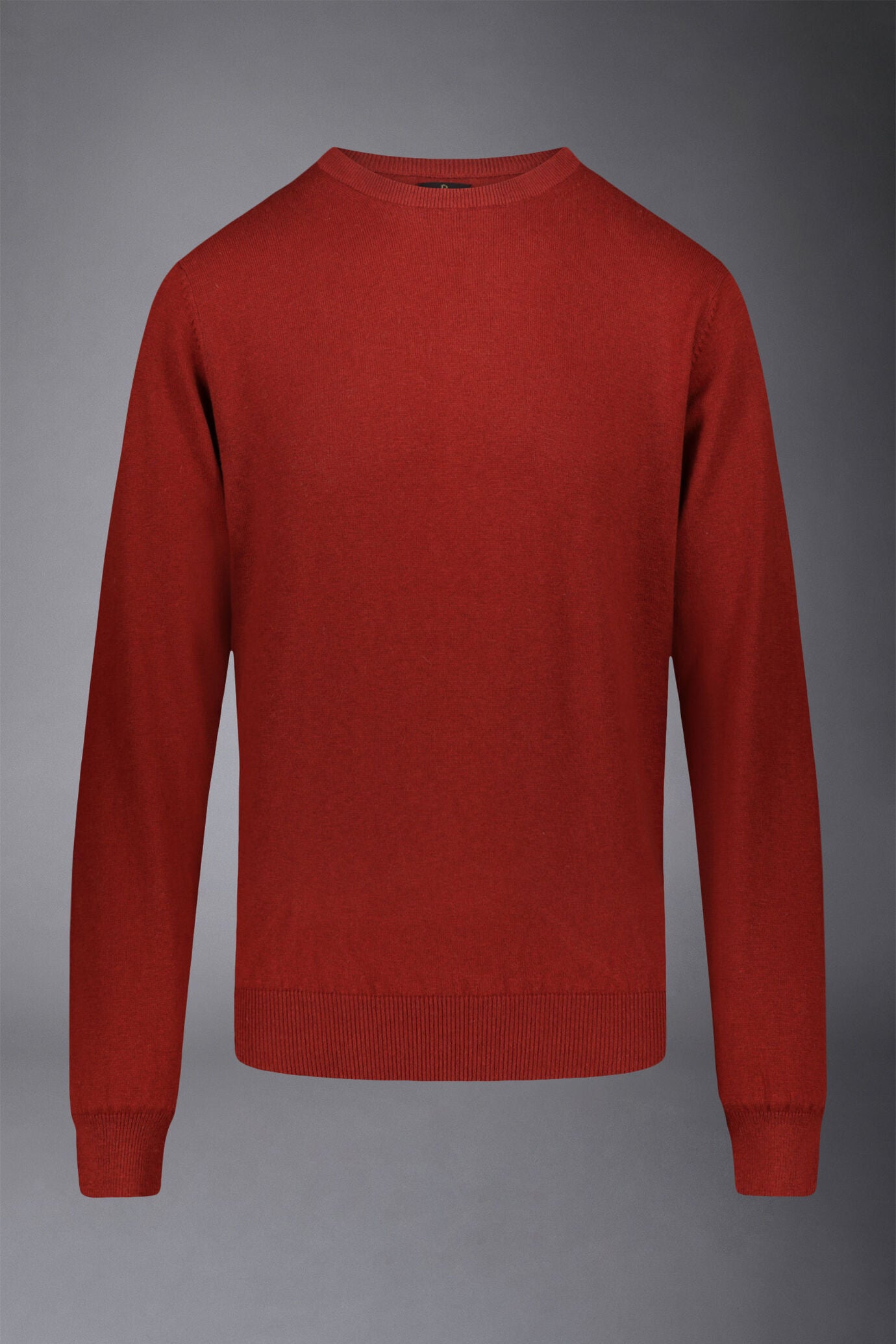 Men's roundneck wool and cotton sweater