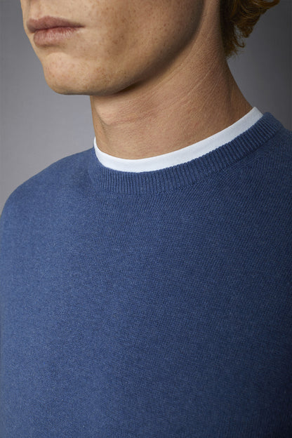 Men's roundneck wool and cotton sweater