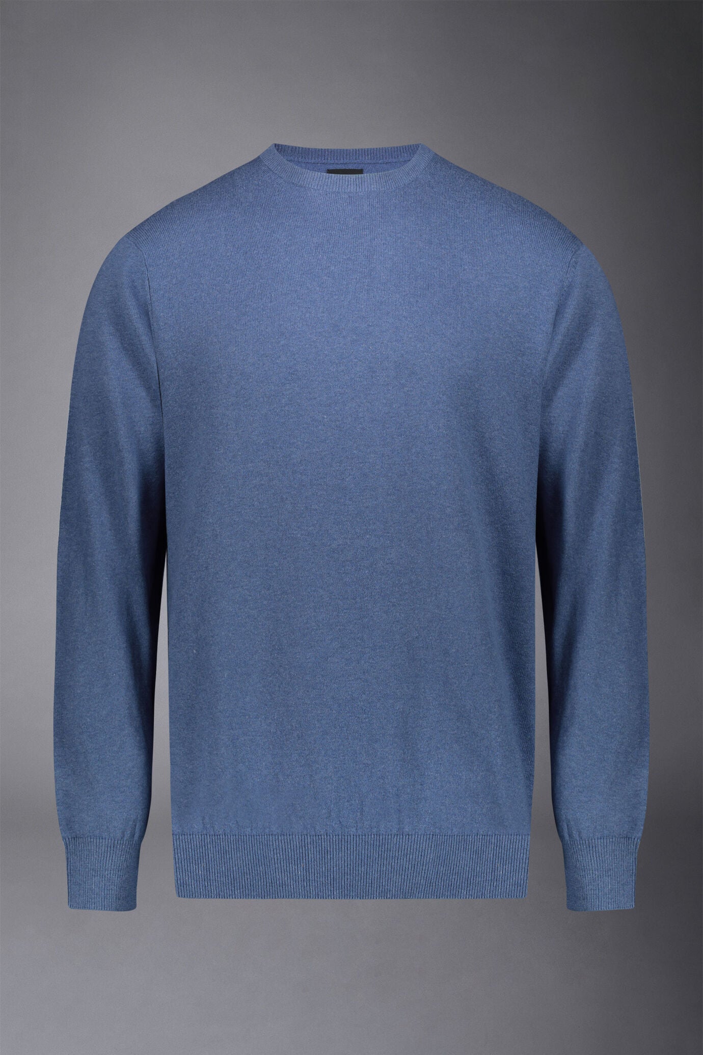 Men's roundneck wool and cotton sweater
