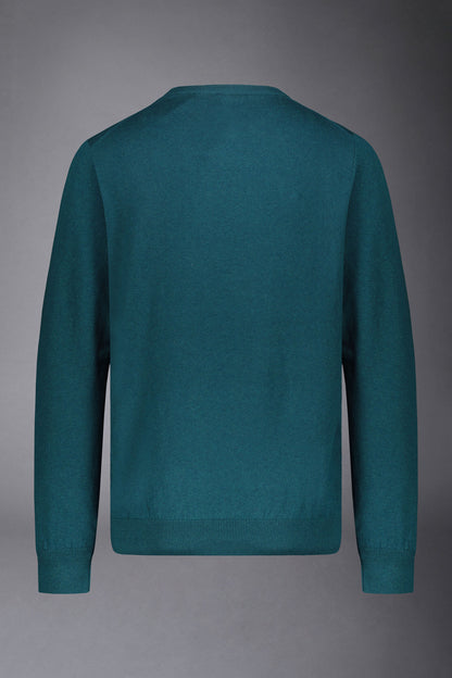 Men's roundneck wool and cotton sweater