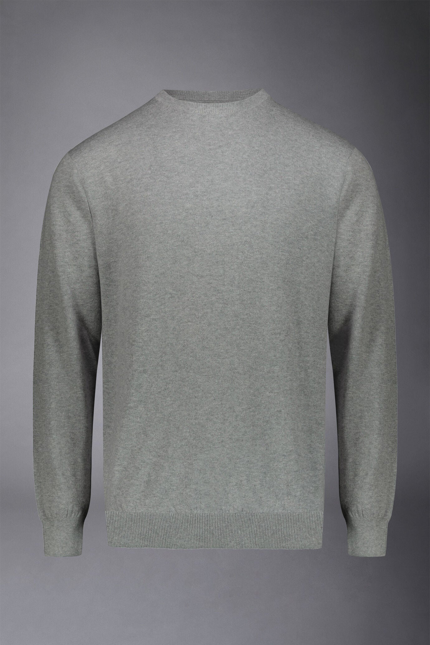 Men's roundneck wool and cotton sweater